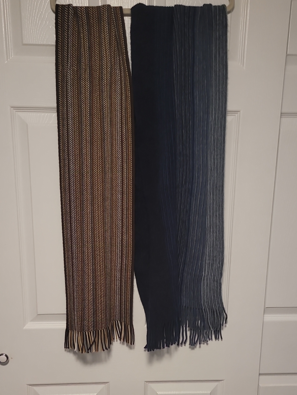 Brown and Navy  Scarf Set - Classic Winter Accessories